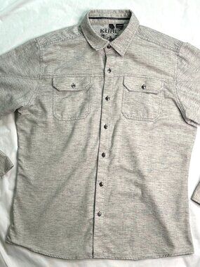 KUHL Shiftr Shirt Mens Large Light Gray Long Sleeve Button Up Outdoor Gorpcore
